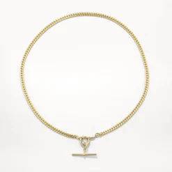 Fashion Fob Curb Chain Necklace in Gold Gifts For Him | 18k Fine Gold Plated