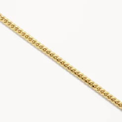 Fashion Fob Curb Chain Necklace in Gold Gifts For Him | 18k Fine Gold Plated