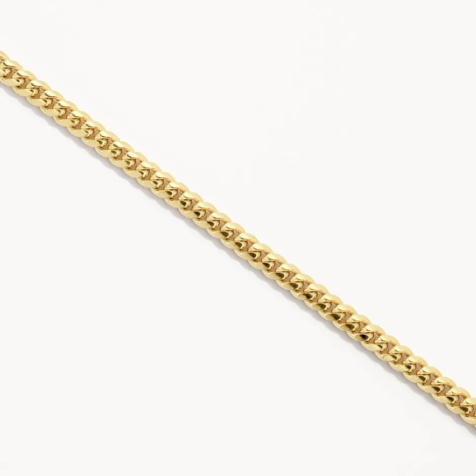 Fashion Fob Curb Chain Necklace in Gold Gifts For Him | 18k Fine Gold Plated