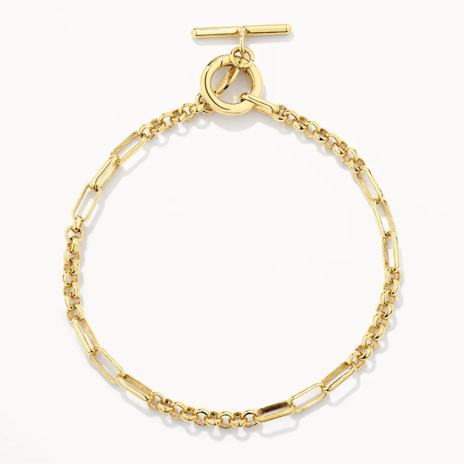 Fashion Fob Fundamental Chain Bracelet in Gold Gifts For Him | 18k Fine Gold Plated