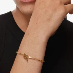 Fashion Fob Fundamental Chain Bracelet in Gold Gifts For Him | 18k Fine Gold Plated