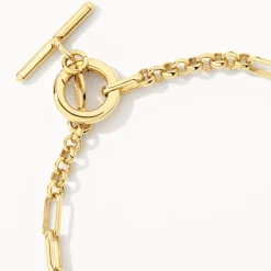Fashion Fob Fundamental Chain Bracelet in Gold Gifts For Him | 18k Fine Gold Plated