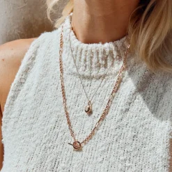 Clearance Fob Fundamental Chain Necklace in Rose Gold 18k Fine Rose Gold Plated | Necklaces & Pendants