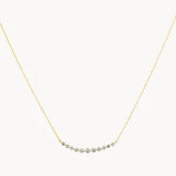 Fashion Graduated Diamond Bar Necklace in 10k Gold Gifts For Her | Natural Diamonds