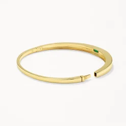 New Green Agate Bangle in Gold Natural Gemstones | 18k Fine Gold Plated