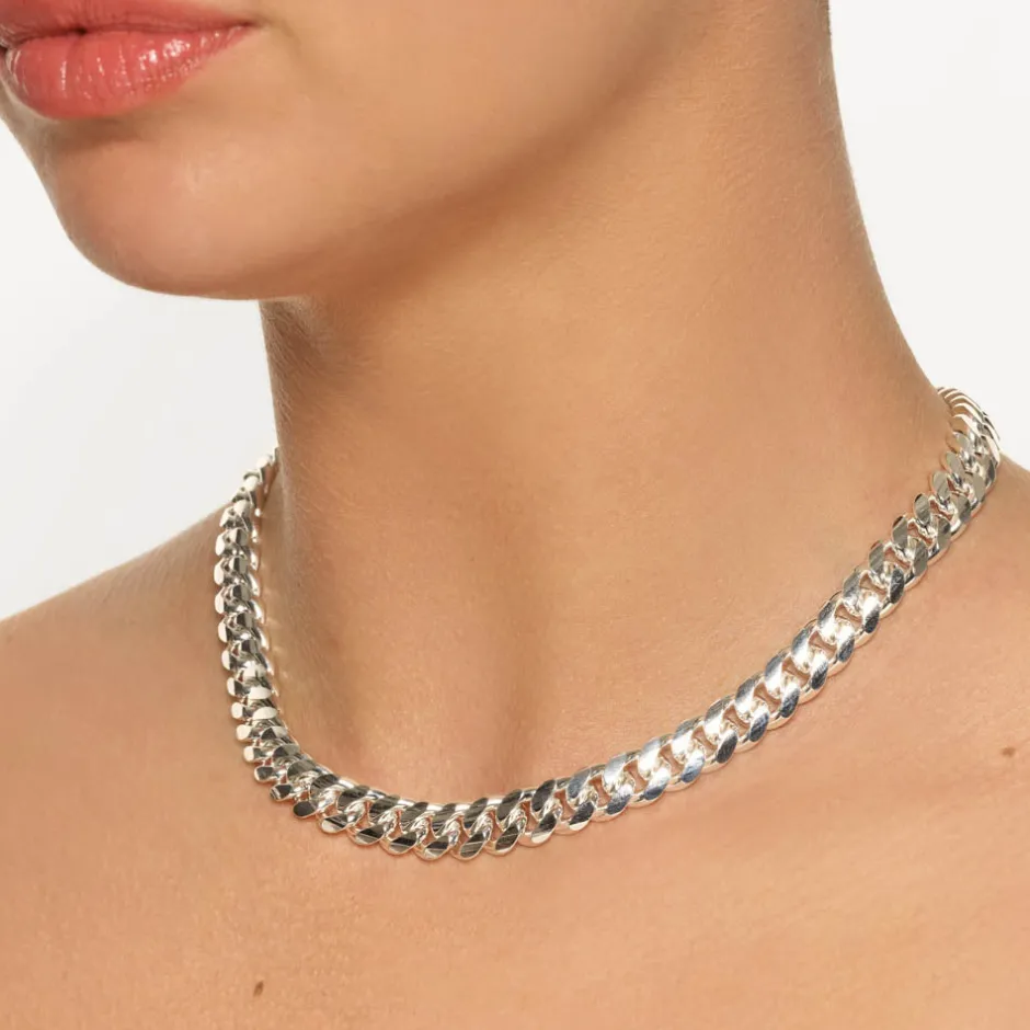 Discount Heavy Flat Curb Chain in Silver 925 Sterling Silver | Necklaces & Pendants