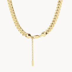 Outlet Heavy Flat Curb Chain in Gold 18k Fine Gold Plated | Necklaces & Pendants