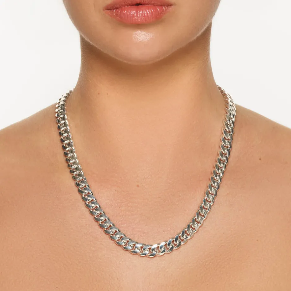 Discount Heavy Flat Curb Chain in Silver 925 Sterling Silver | Necklaces & Pendants