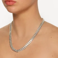 Discount Heavy Flat Curb Chain in Silver 925 Sterling Silver | Necklaces & Pendants
