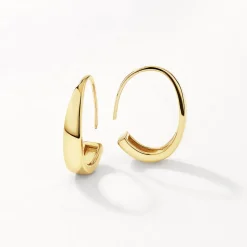 New Hook Hoop Earrings in Gold 18k Fine Gold Plated | Earrings
