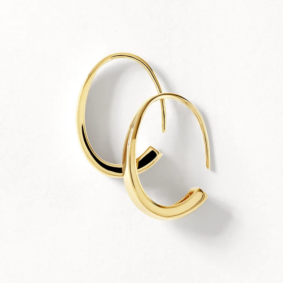New Hook Hoop Earrings in Gold 18k Fine Gold Plated | Earrings