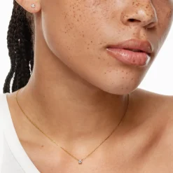 Outlet Lab-Grown Diamond 0.45ct Set With Necklace and Earrings in 10k Gold Gifts For Her | Luxe Gifting