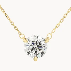 Sale Laboratory-Grown Diamond 1.0ct Round Necklace in 10k Gold Gifts For Her | Luxe Gifting