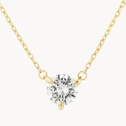 Outlet Laboratory-Grown Diamond 0.50ct Round Necklace in 10k Gold Gifts For Her | Luxe Gifting