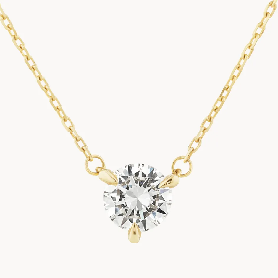 Outlet Laboratory-Grown Diamond 0.50ct Round Necklace in 10k Gold Gifts For Her | Luxe Gifting