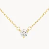 New Laboratory-Grown Diamond 0.10ct Round Necklace in 10k Gold Gifts For Her | Birthstone Jewellery