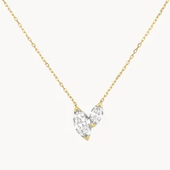 Sale Laboratory-Grown Diamond 0.70ct Double Marquise Necklace in 10k Gold Luxe Gifting | Laboratory-grown Diamonds