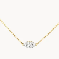 Best Laboratory-Grown Diamond 0.20ct Marquise Necklace in 10k Gold Luxe Gifting | Laboratory-grown Diamonds