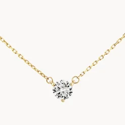 Outlet Laboratory-Grown Diamond 0.20ct Round Necklace in 10k Gold Best Selling Gifts | Gifts For Her