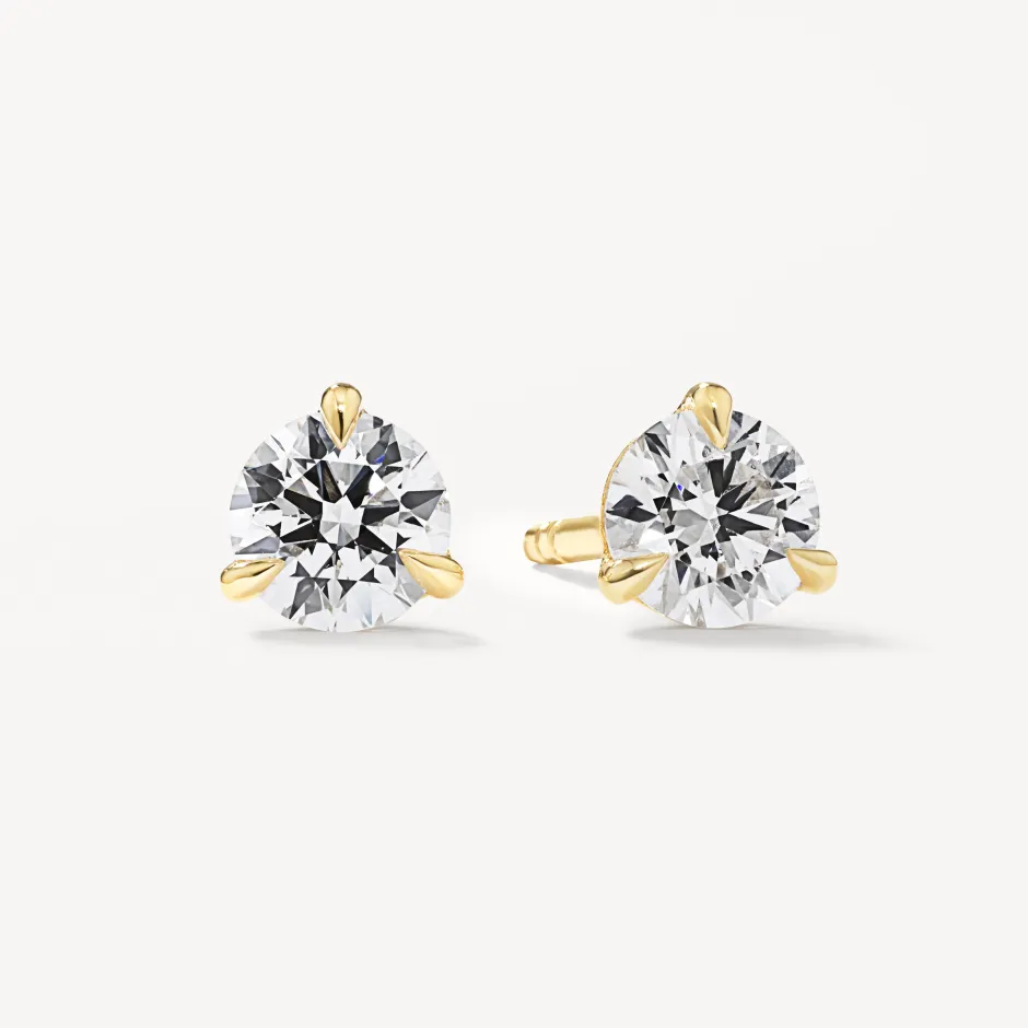 Discount Laboratory-Grown Diamond 0.50ct Round Stud Earrings in 10k Gold Gifts For Him | Gifts For Her
