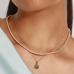 New Laboratory-Grown Diamond 4.00ct Tennis Necklace in 10k Gold Gifts For Her | Luxe Gifting