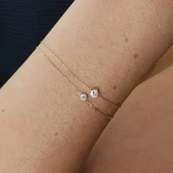 Sale Laboratory-Grown Diamond 0.10ct Round Bracelet in 10k Gold Gifts For Her | Laboratory-grown Diamonds