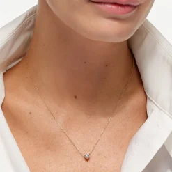 Outlet Laboratory-Grown Diamond 0.50ct Round Necklace in 10k Gold Gifts For Her | Luxe Gifting