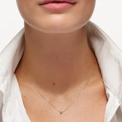 New Laboratory-Grown Diamond 0.10ct Round Necklace in 10k Gold Gifts For Her | Birthstone Jewellery