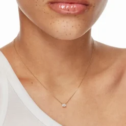 Outlet Laboratory-Grown Diamond 0.20ct Oval Necklace in 10k Gold Best Selling Gifts | Gifts For Her