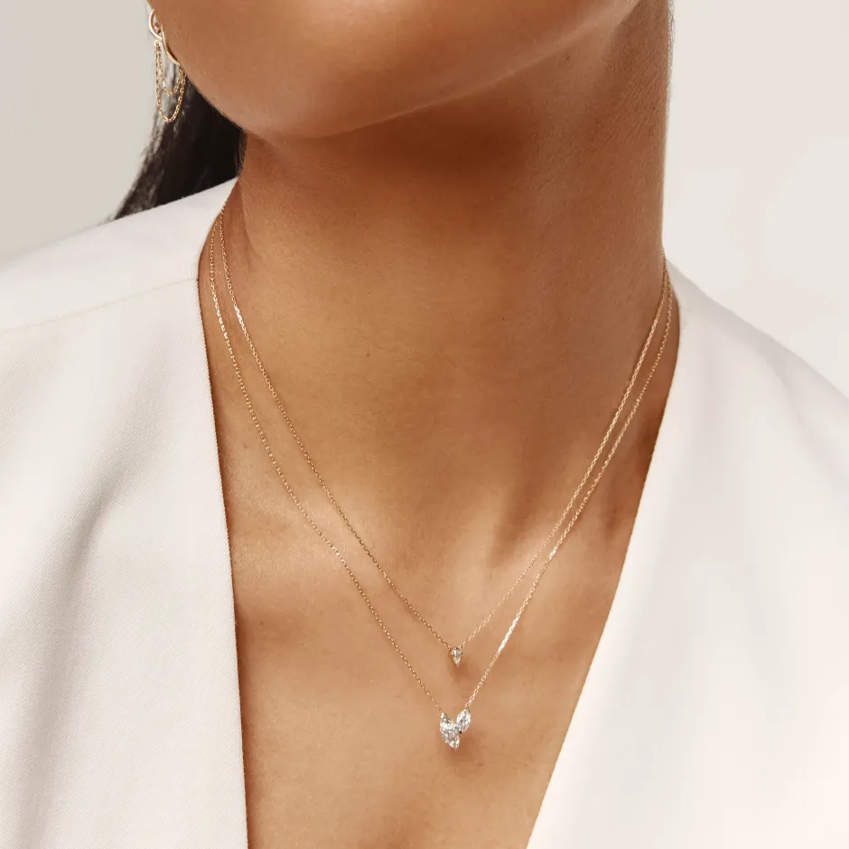 Sale Laboratory-Grown Diamond 0.70ct Double Marquise Necklace in 10k Gold Luxe Gifting | Laboratory-grown Diamonds