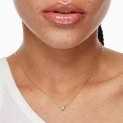 Outlet Laboratory-Grown Diamond 0.20ct Round Necklace in 10k Gold Best Selling Gifts | Gifts For Her