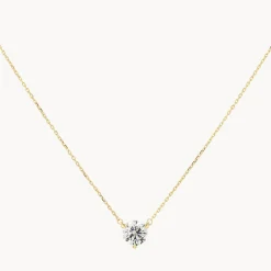 Sale Laboratory-Grown Diamond 1.0ct Round Necklace in 10k Gold Gifts For Her | Luxe Gifting