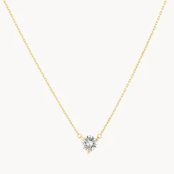 Outlet Laboratory-Grown Diamond 0.50ct Round Necklace in 10k Gold Gifts For Her | Luxe Gifting