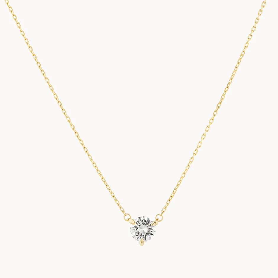 Outlet Laboratory-Grown Diamond 0.50ct Round Necklace in 10k Gold Gifts For Her | Luxe Gifting