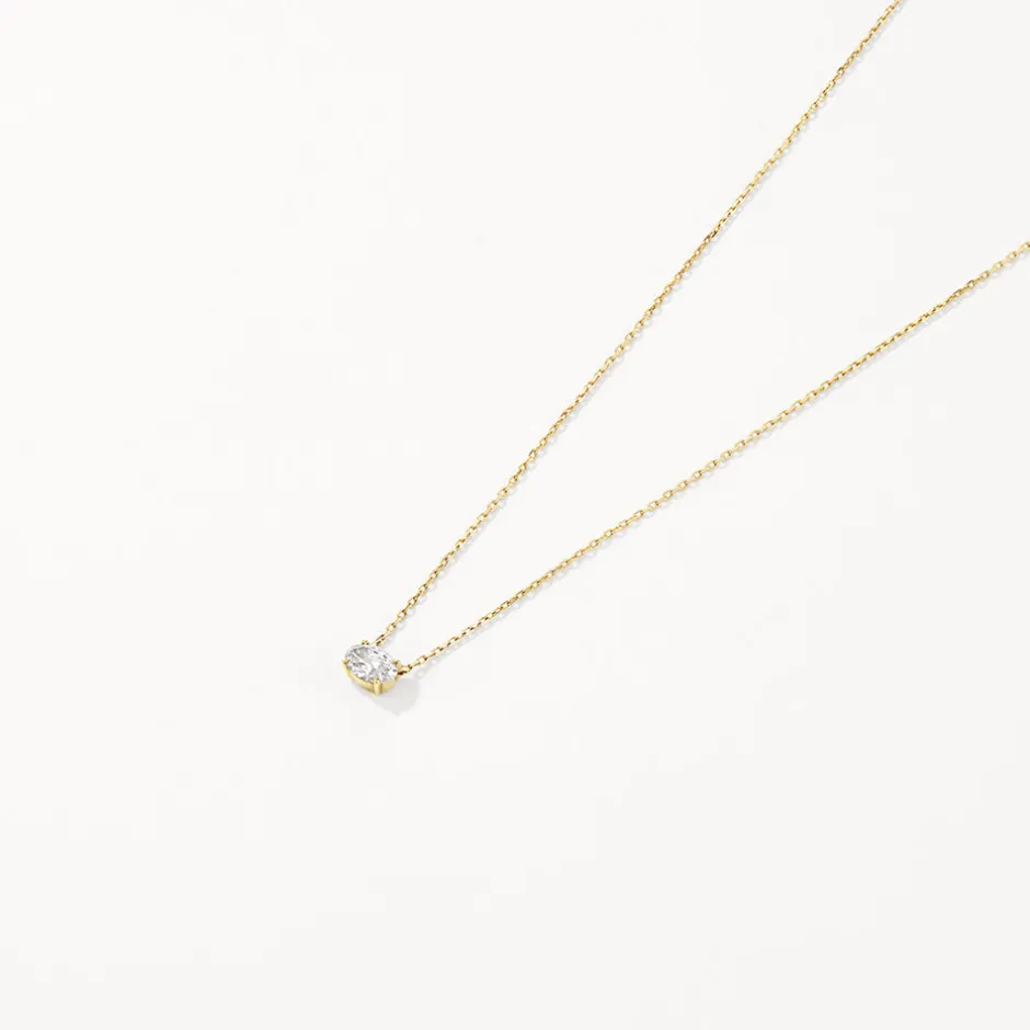 Outlet Laboratory-Grown Diamond 0.20ct Oval Necklace in 10k Gold Best Selling Gifts | Gifts For Her