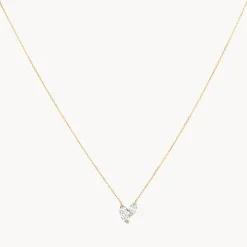 Sale Laboratory-Grown Diamond 0.70ct Double Marquise Necklace in 10k Gold Luxe Gifting | Laboratory-grown Diamonds