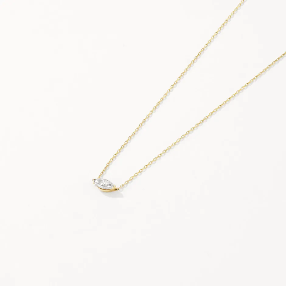 Best Laboratory-Grown Diamond 0.20ct Marquise Necklace in 10k Gold Luxe Gifting | Laboratory-grown Diamonds