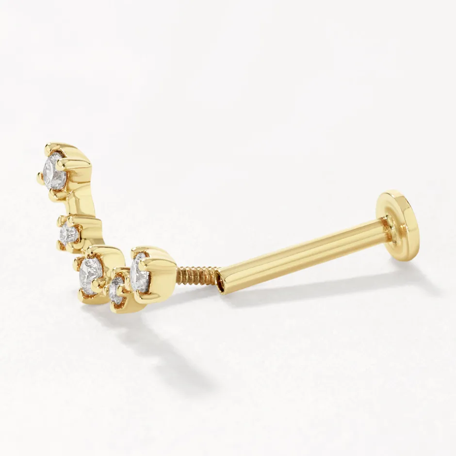 Online Laboratory-Grown Diamond Curve Climber Helix Single Stud Earring in 10k Gold Laboratory-grown Diamonds | Earrings