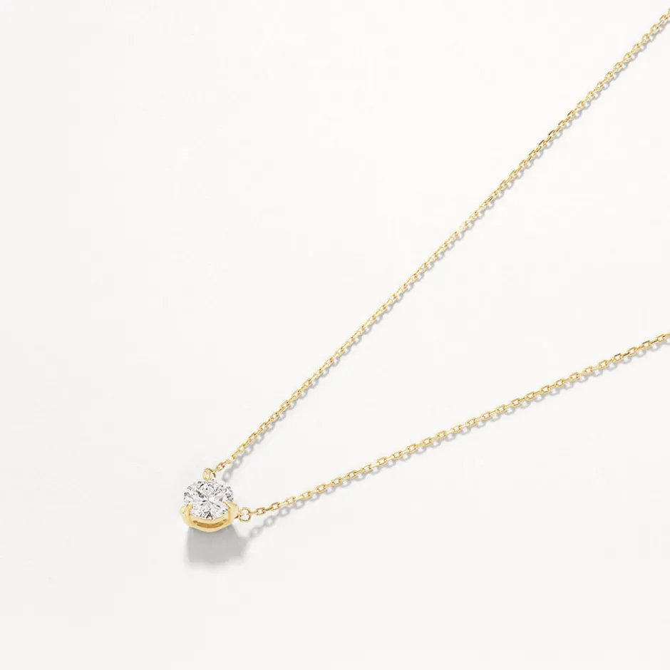 Outlet Laboratory-Grown Diamond 0.50ct Round Necklace in 10k Gold Gifts For Her | Luxe Gifting