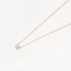 New Laboratory-Grown Diamond 0.10ct Round Necklace in 10k Gold Gifts For Her | Birthstone Jewellery
