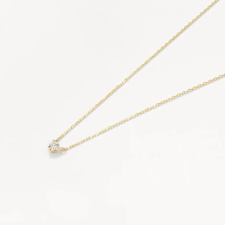 New Laboratory-Grown Diamond 0.10ct Round Necklace in 10k Gold Gifts For Her | Birthstone Jewellery