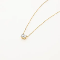 Outlet Laboratory-Grown Diamond 0.20ct Oval Necklace in 10k Gold Best Selling Gifts | Gifts For Her