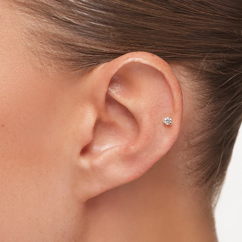 New Laboratory-Grown Diamond 0.10ct Helix Single Stud Earring in 10k Gold Laboratory-grown Diamonds | 10k Gold