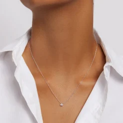 Best Laboratory-Grown Diamond 0.20ct Oval Necklace in Silver Best Selling Gifts | Gifts For Her