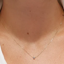 New Laboratory-Grown Diamond 0.10ct Round Necklace in 10k Gold Gifts For Her | Birthstone Jewellery