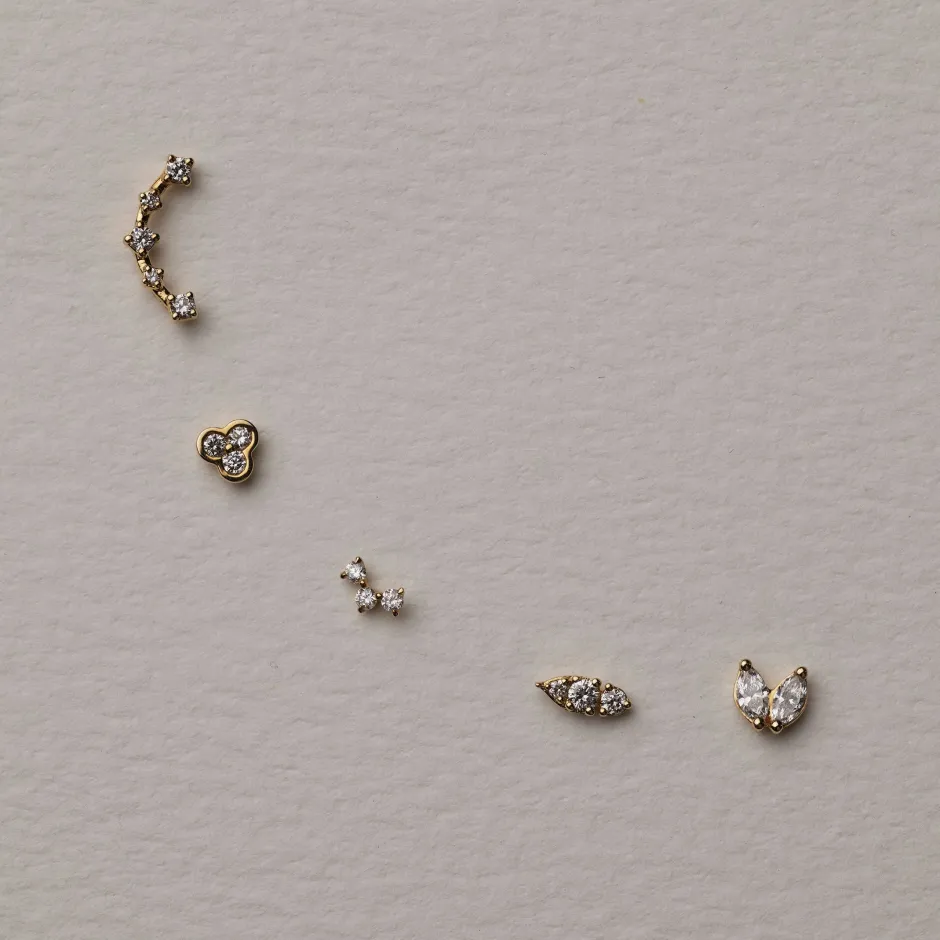 Online Laboratory-Grown Diamond Curve Climber Helix Single Stud Earring in 10k Gold Laboratory-grown Diamonds | Earrings