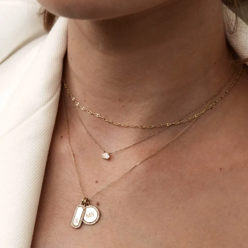 Outlet Laboratory-Grown Diamond 0.20ct Oval Necklace in 10k Gold Best Selling Gifts | Gifts For Her