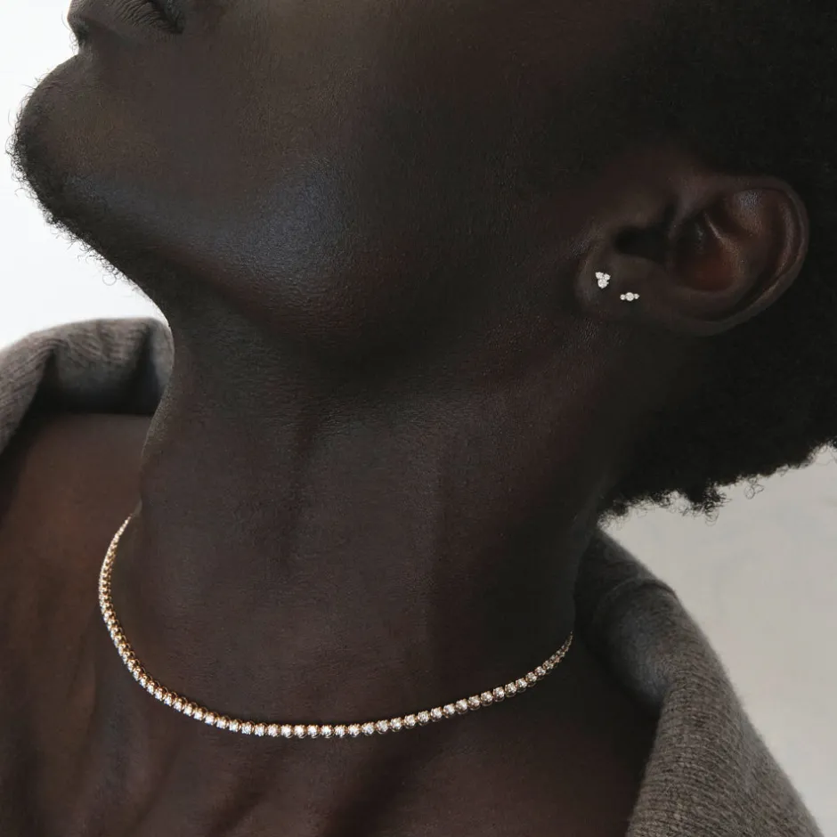 New Laboratory-Grown Diamond 4.00ct Tennis Necklace in 10k Gold Gifts For Her | Luxe Gifting