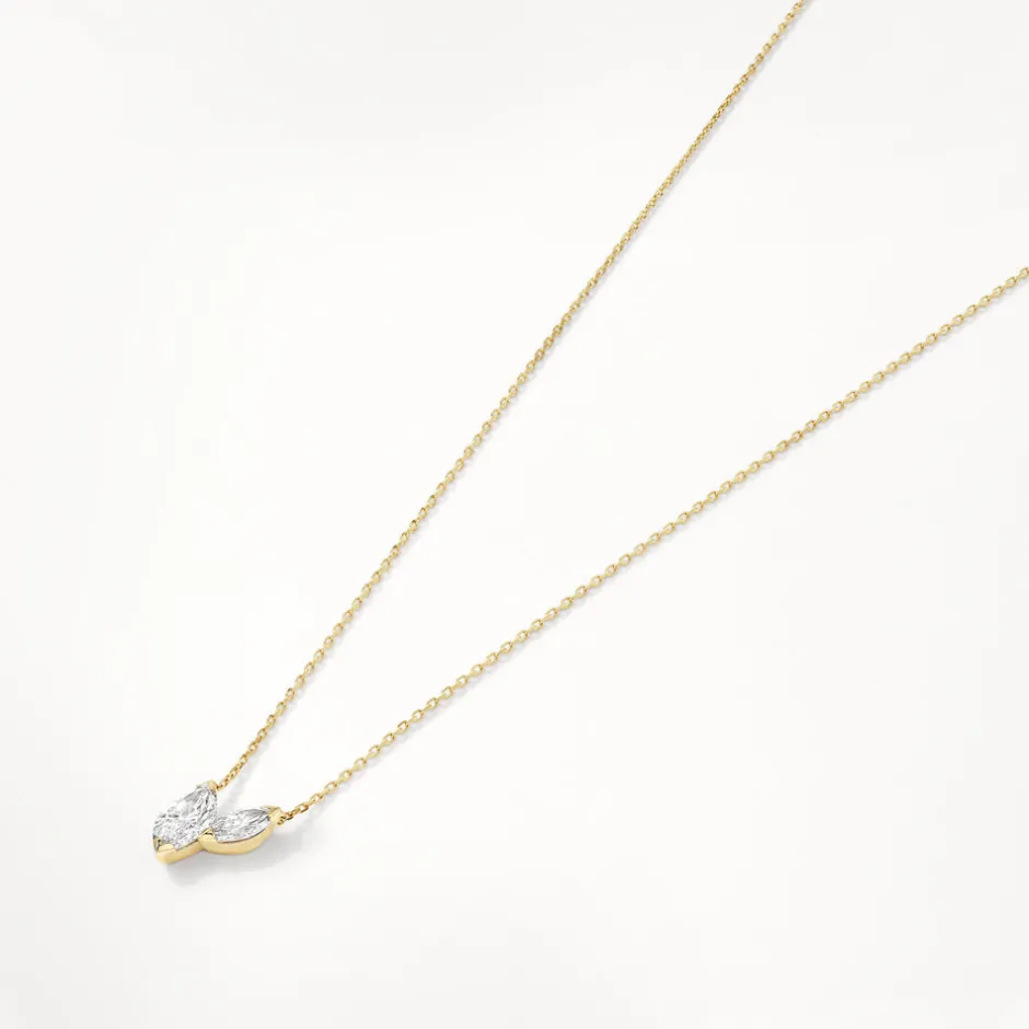 Sale Laboratory-Grown Diamond 0.70ct Double Marquise Necklace in 10k Gold Luxe Gifting | Laboratory-grown Diamonds