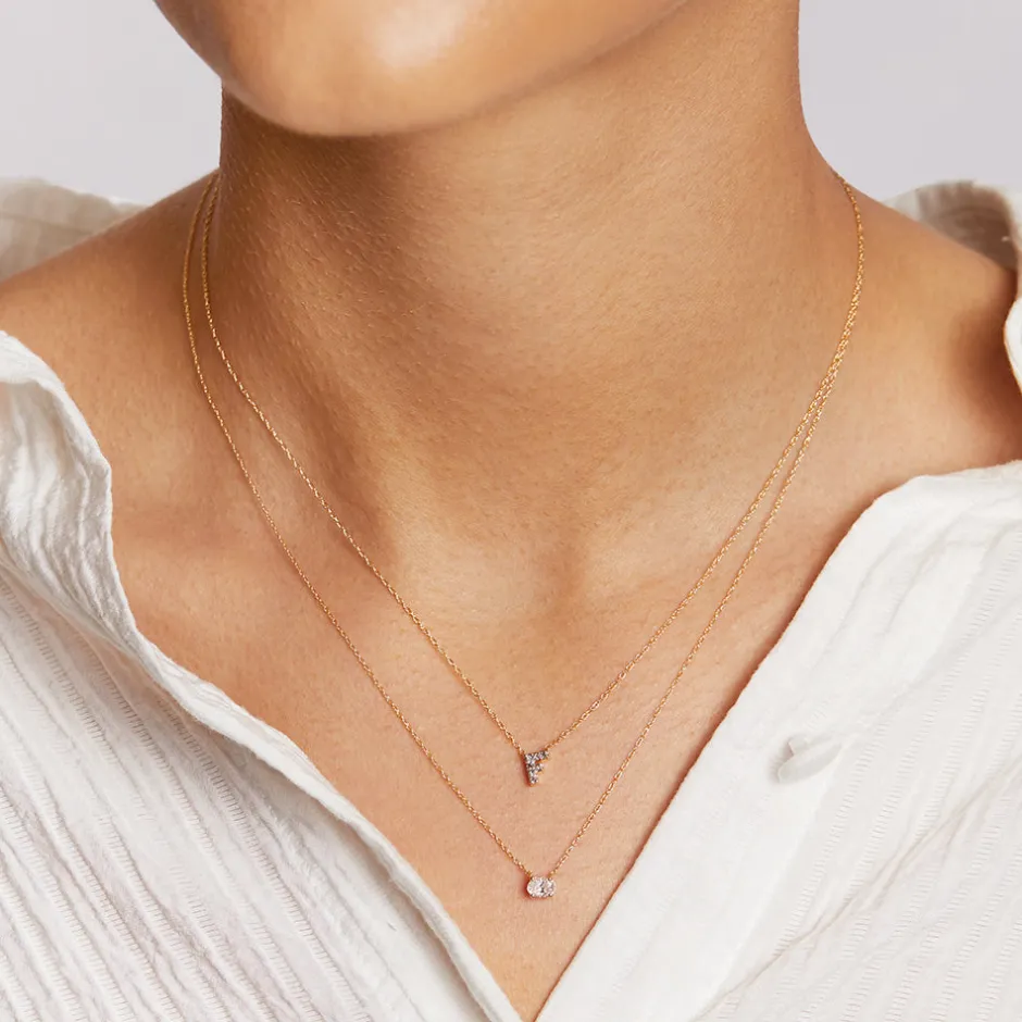 Outlet Laboratory-Grown Diamond 0.20ct Oval Necklace in 10k Gold Best Selling Gifts | Gifts For Her